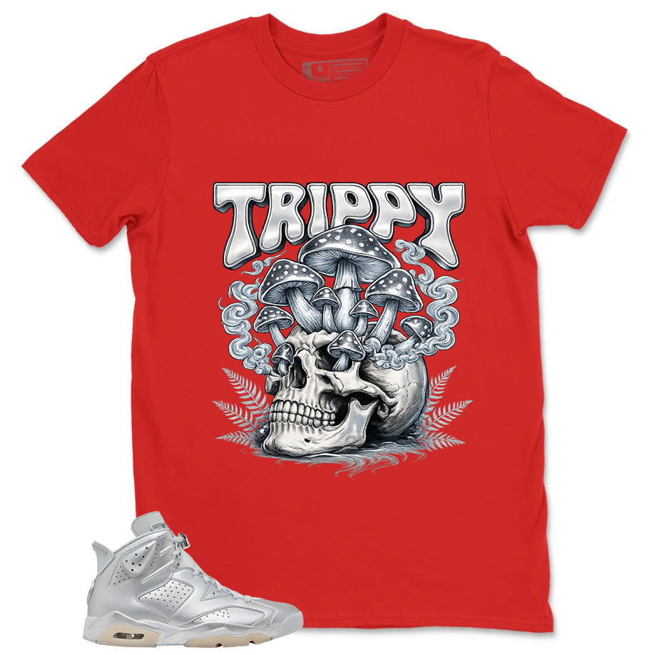 Trippy Skull Shirt - Match Air Jordan 6 x Paris Saint-Germain Metallic Silver