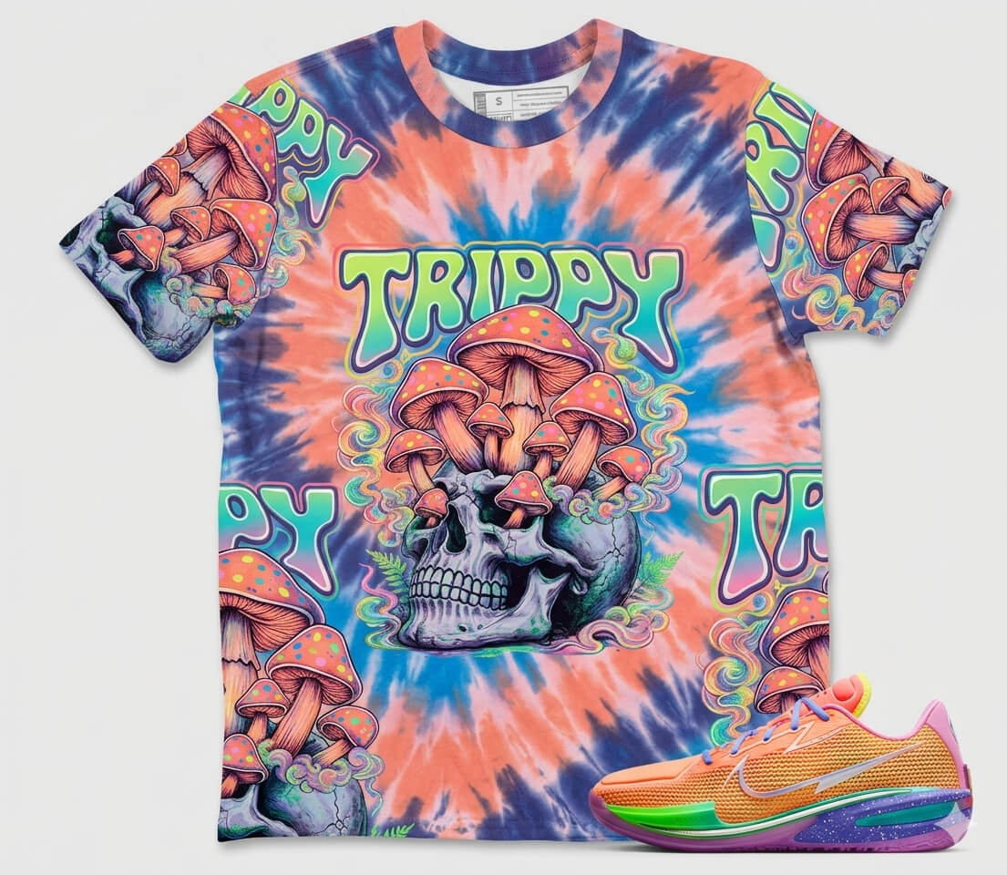 Trippy Tie Dye All Over Print Shirt Match Dylan Harper x Air Zoom GT Cut Tri-State