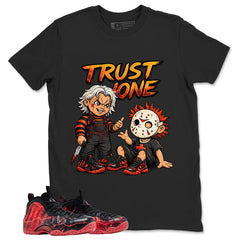 Trust None Graphic Tee, Shirt to Match Air Foamposite Stranger Things, Air Foamposite Unisex Blue Shirt