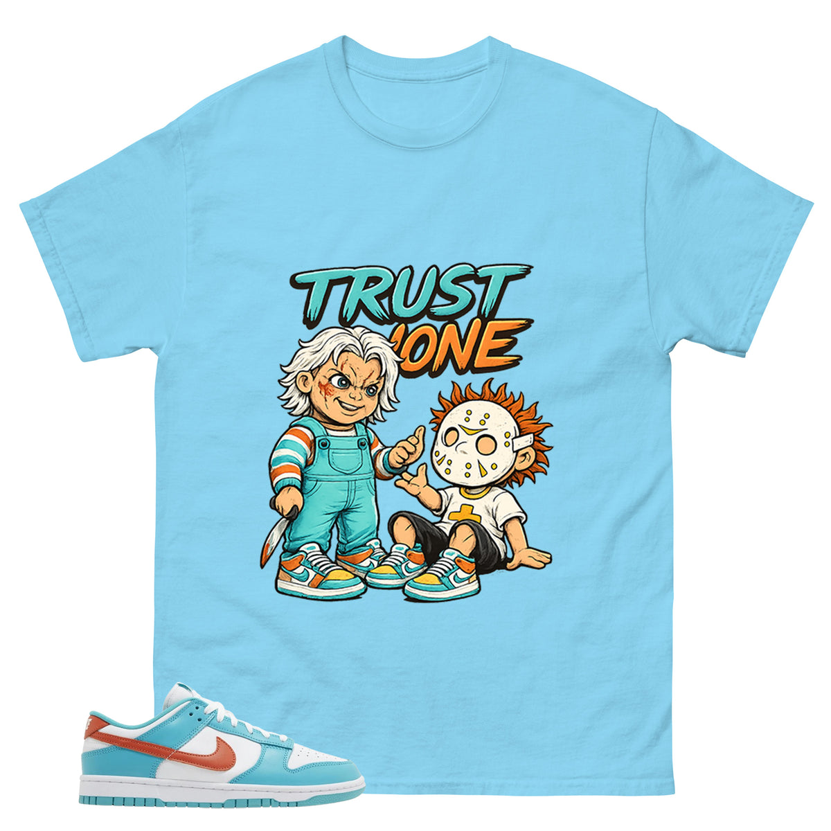 Trust None Shirt - Match Green Dunk Low Miami Dolphins