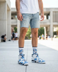 UNC Home Socks – Air Jordan 6 Retro Inspired Mid-Calf Unisex Crew Socks