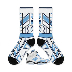 UNC Home Socks – Air Jordan 6 Retro Inspired Mid-Calf Unisex Crew Socks