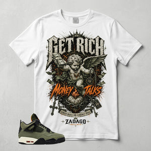 Undefeated 4s Zadago Shirt Get Rich Money Talk Graphic