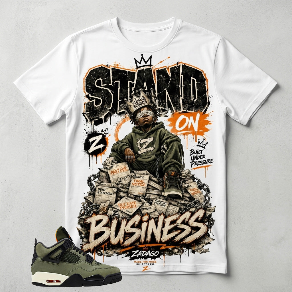 Undefeated 4s Zadago Shirt Stand On Business Graphic