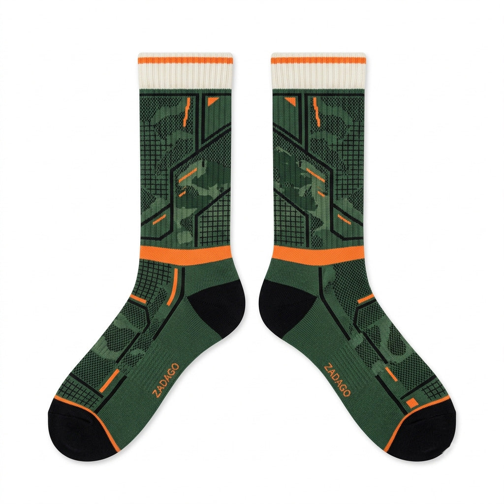 Undefeated Inspired Sneaker Match Socks – Air Jordan 4 Retro 2025 Olive Crew Socks