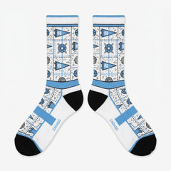University Blue Socks – Air Jordan 4 GS Inspired Mid-Calf Unisex Crew Socks