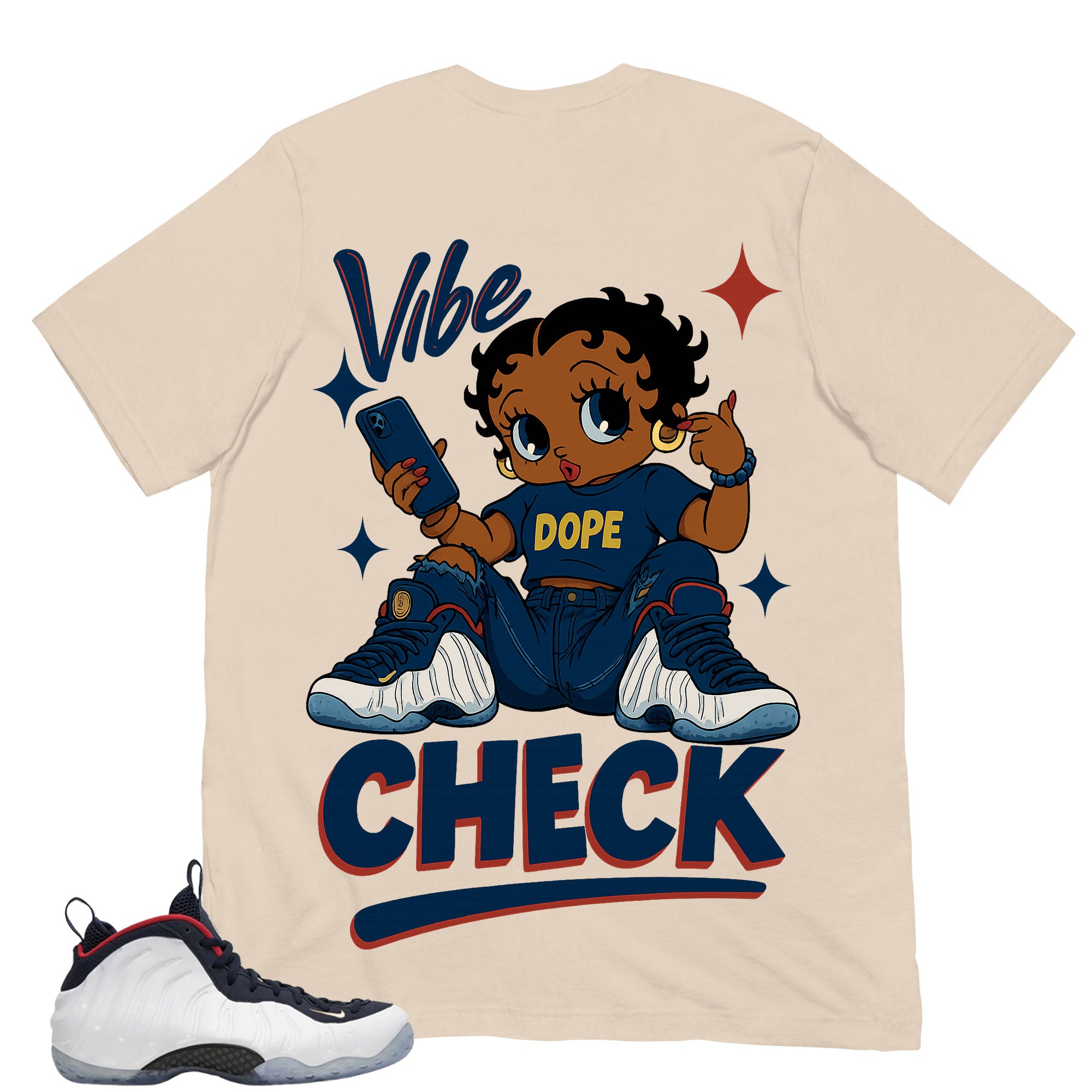 Vibe Check Shirt - Match Air Foamposite One PRM Olympic