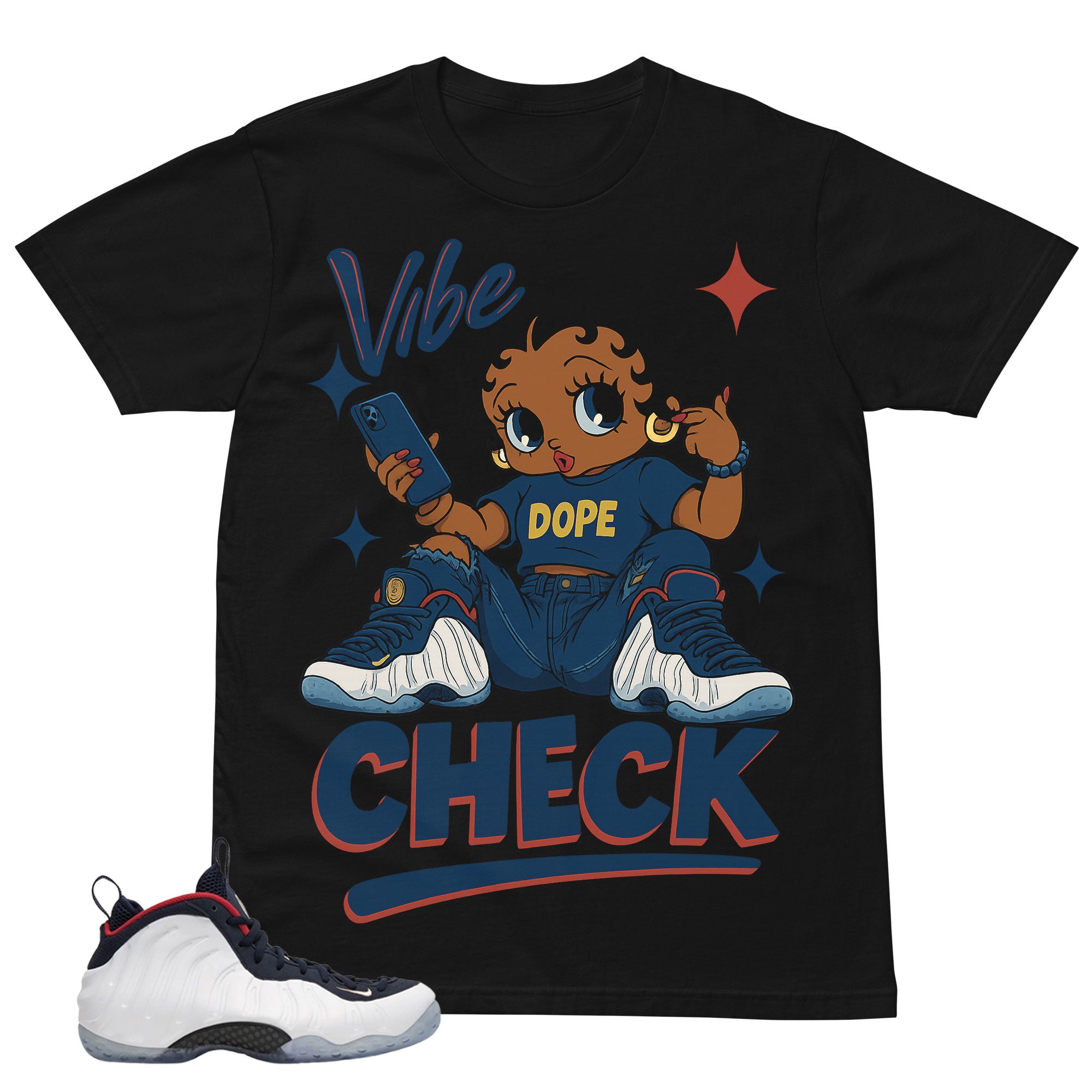 Vibe Check Shirt - Match Air Foamposite One PRM Olympic