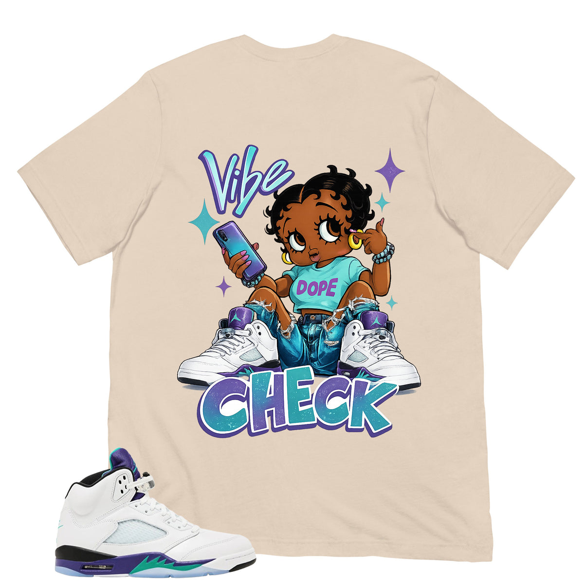 Vibe Check Shirt - Matching Air Jordan 5 Retro 'Grape' 2025