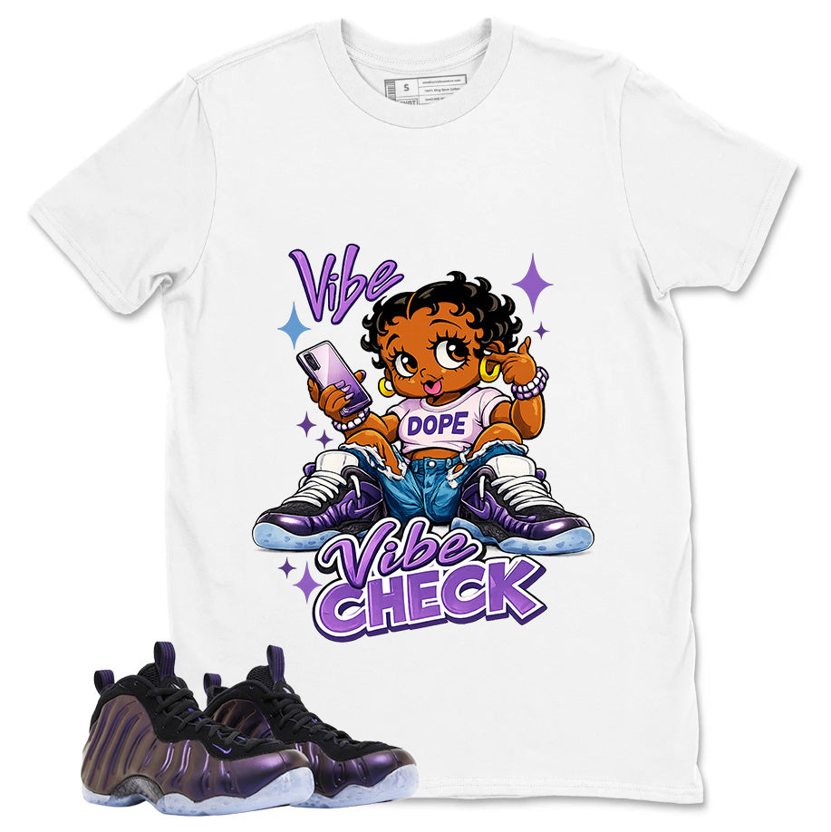 Vibe Check Graphic Tee, Shirt to Match Air Foamposite One Eggplant, Air Foamposite Unisex Purple Shirt