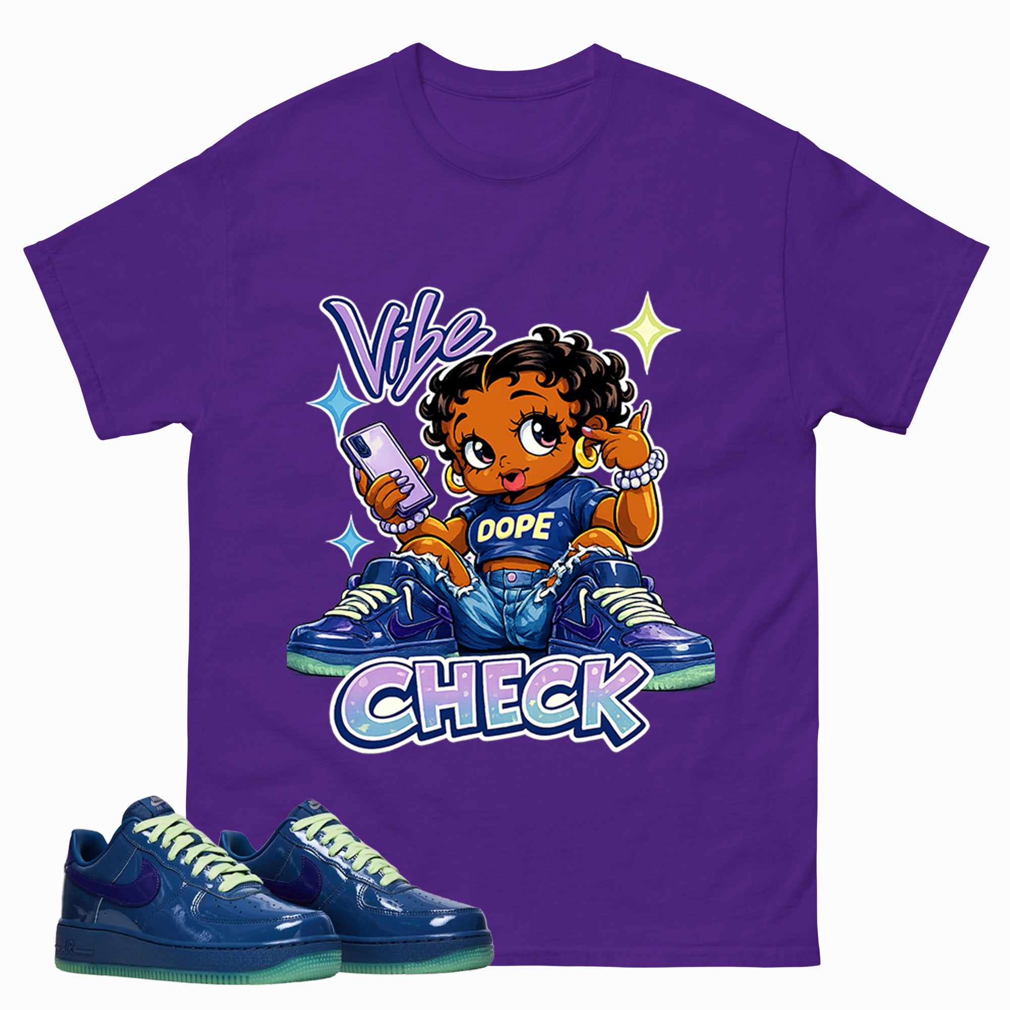 Vibe Check Graphic Tee, Shirt to Match Air Force 1 Mystic Navy, Air Force 1 Unisex Shirt