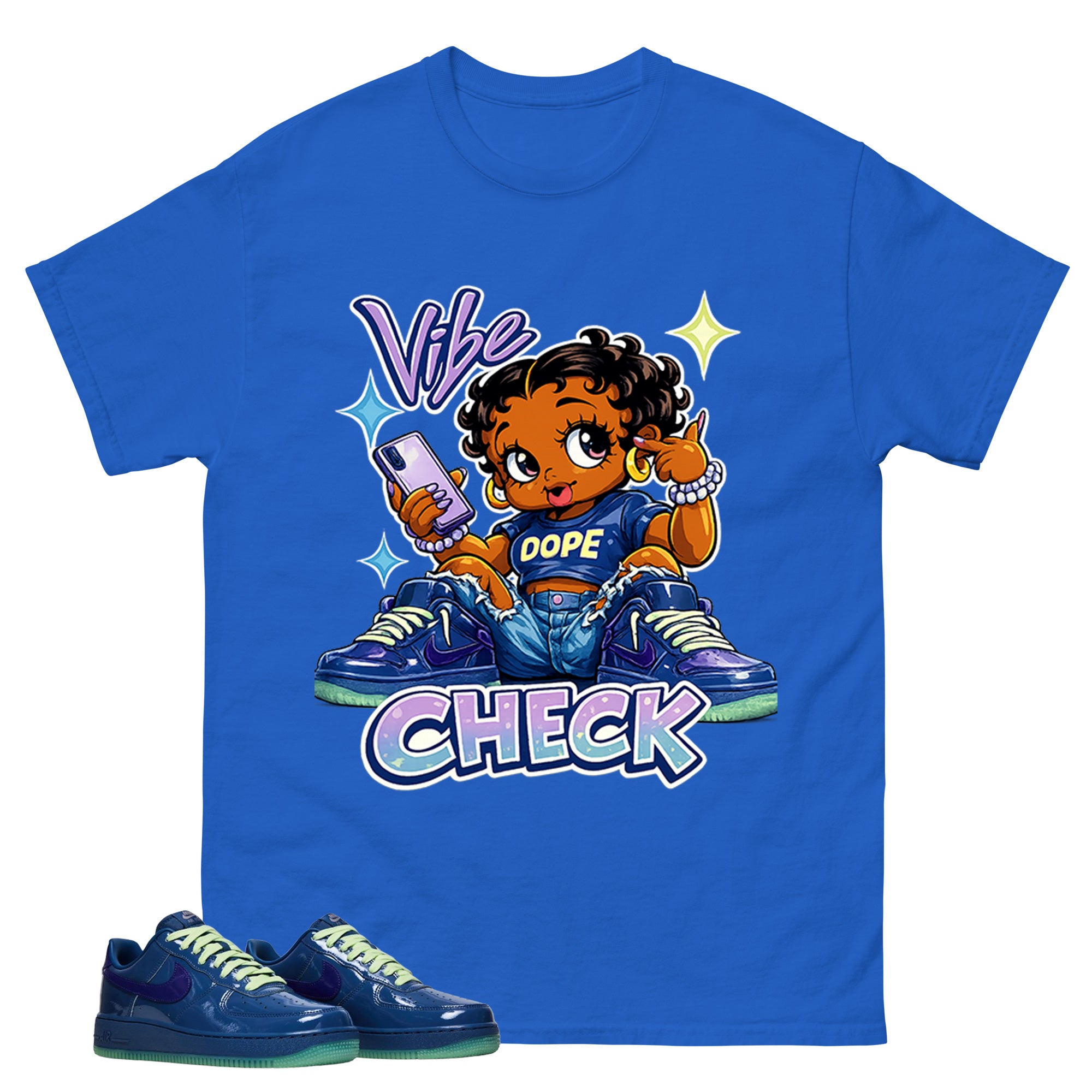 Vibe Check Graphic Tee, Shirt to Match Air Force 1 Mystic Navy, Air Force 1 Unisex Shirt