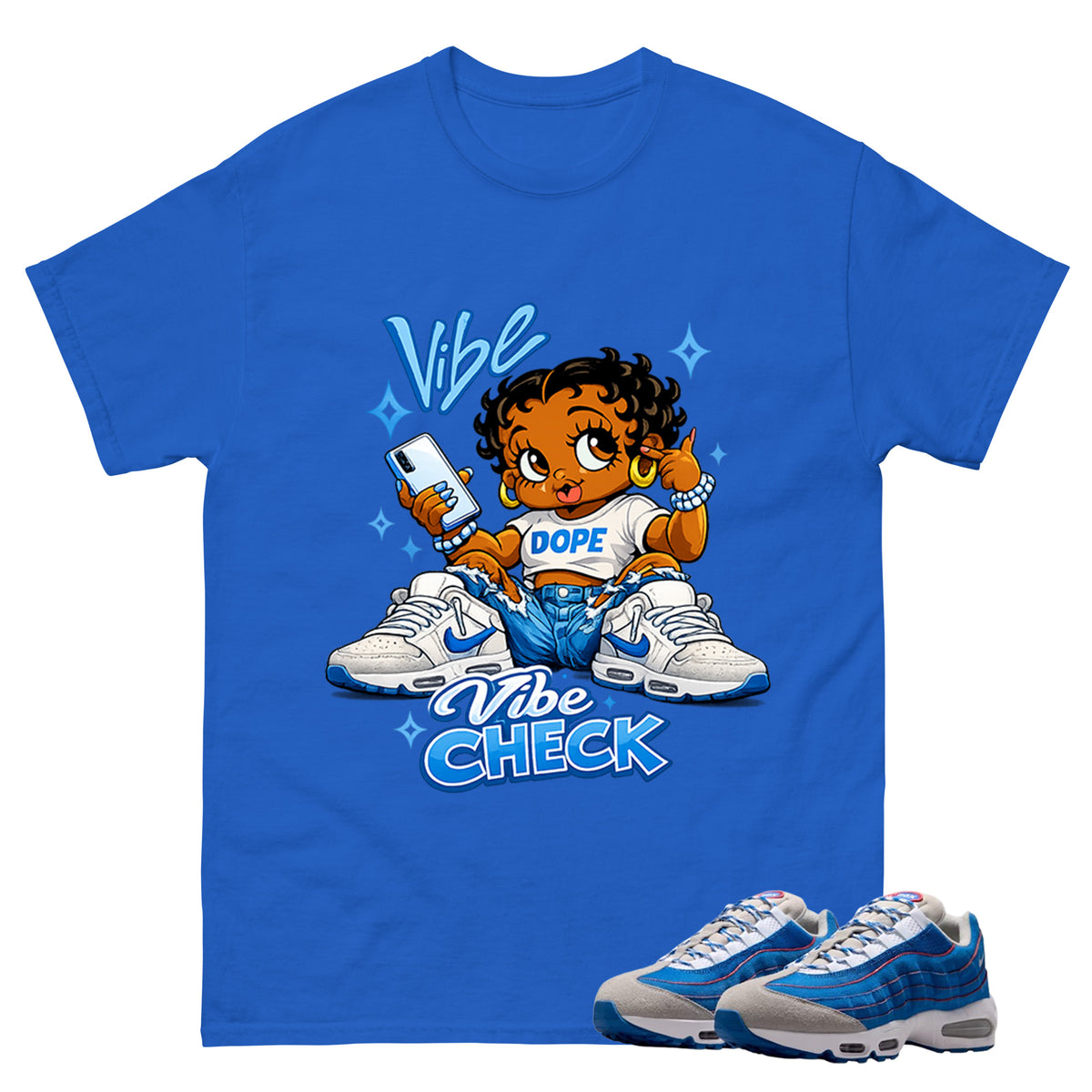 Vibe Check Graphic Tee, Shirt to Match Air Max 95 Big Bubble Blue, Air Max 95 Big Bubble Blue Lawson Unisex Shirt