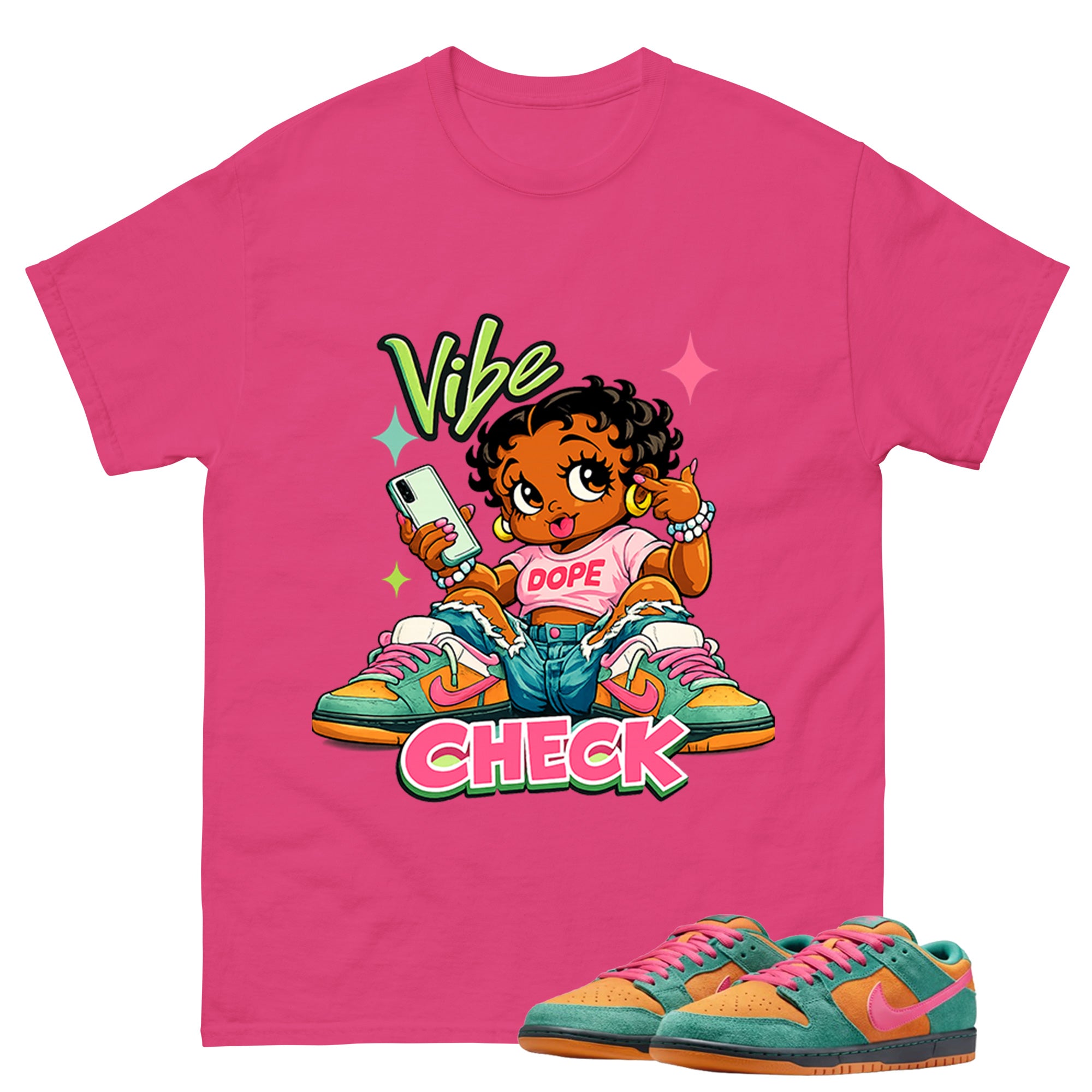 Vibe Check Graphic Tee, Shirt to Match SB Dunk Green Noise, SB Dunk Green Noise Watermelon Unisex Shirt