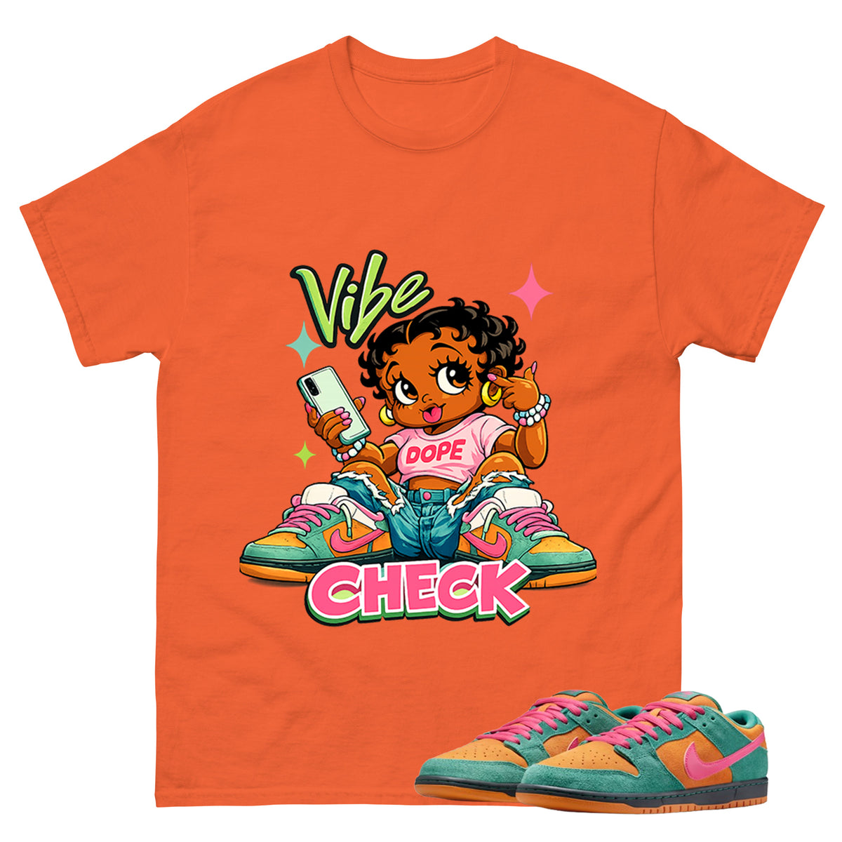 Vibe Check Graphic Tee, Shirt to Match SB Dunk Green Noise, SB Dunk Green Noise Watermelon Unisex Shirt