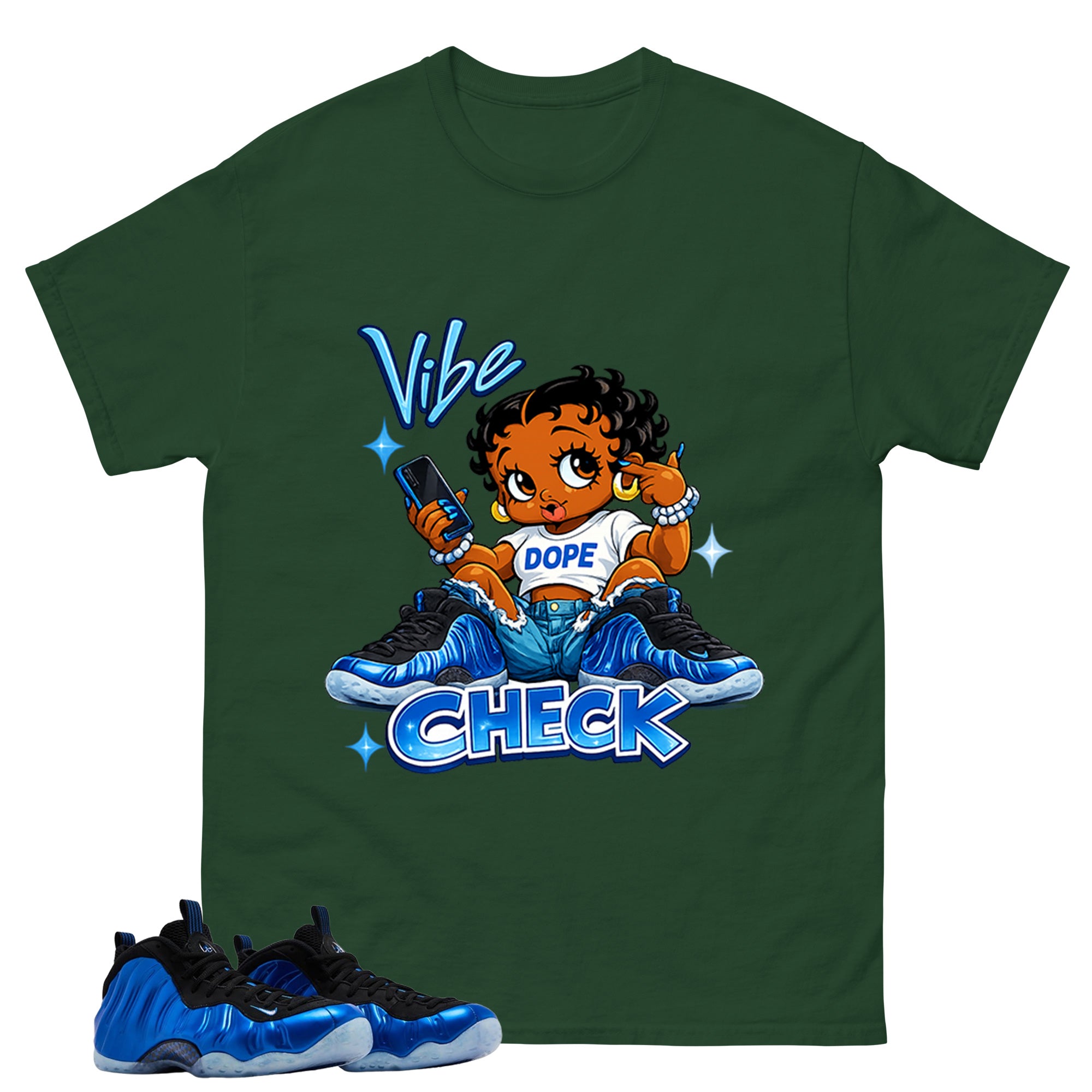 Vibe Check Shirt - Match Air Foamposite One Royal