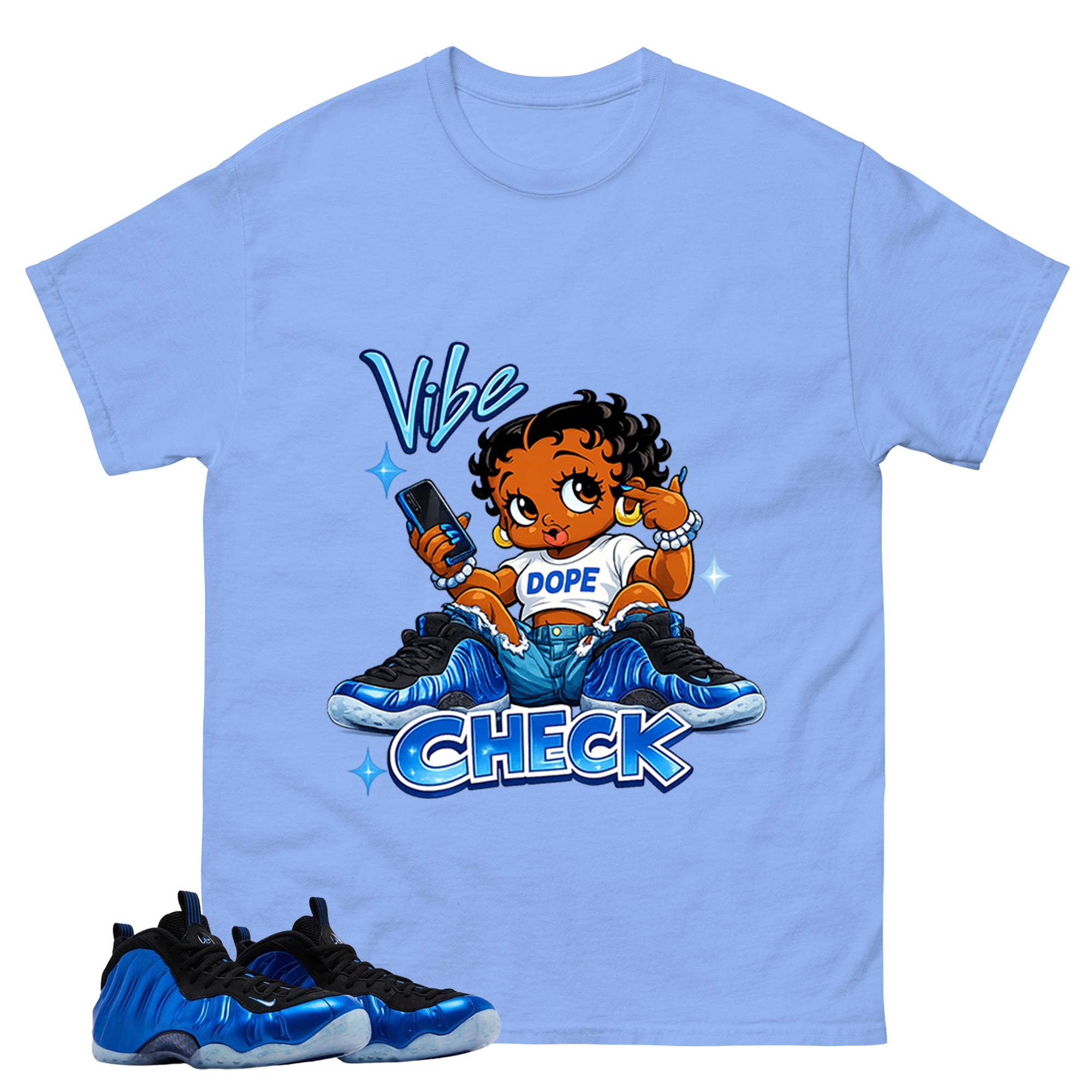 Vibe Check Shirt - Match Air Foamposite One Royal