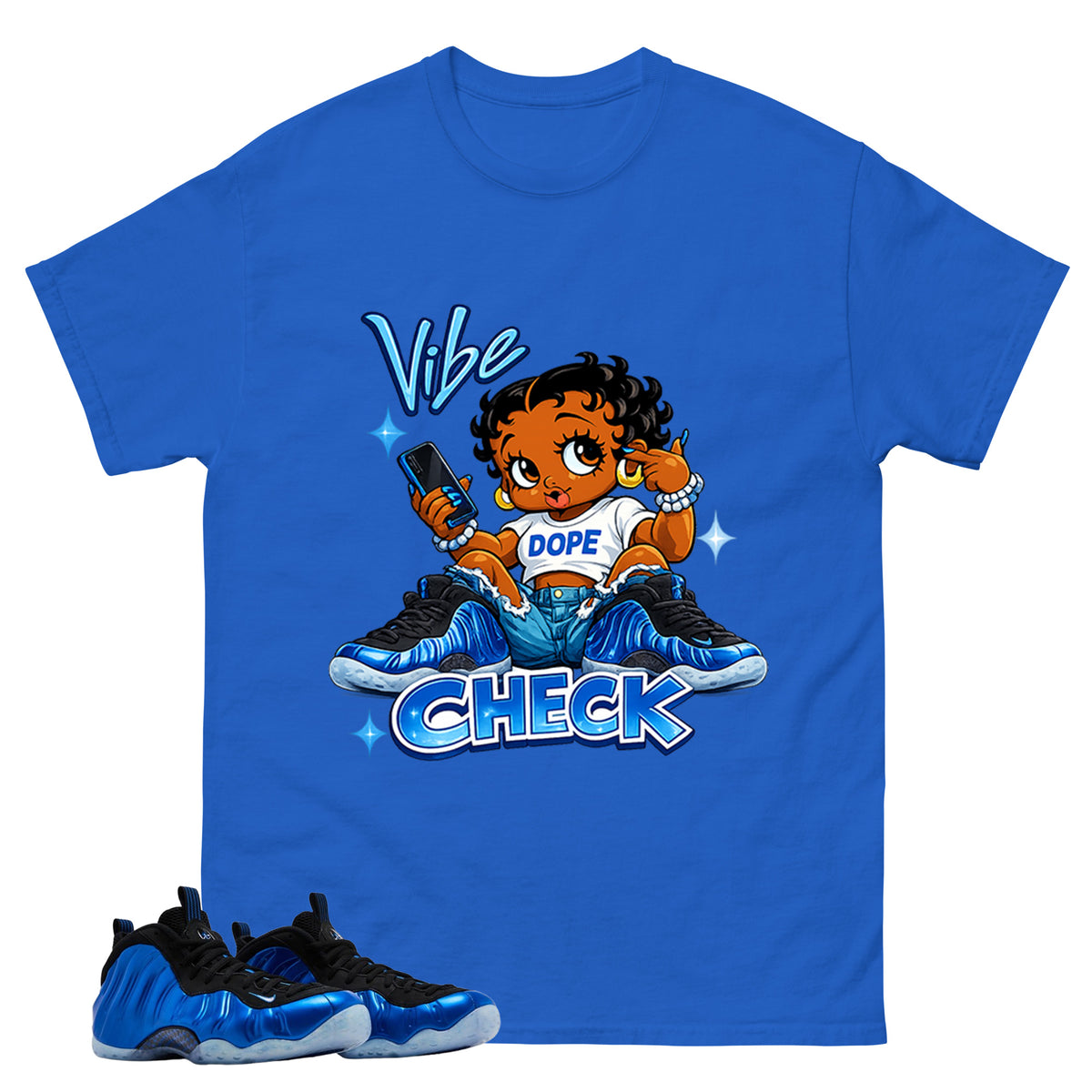 Vibe Check Shirt - Match Air Foamposite One Royal