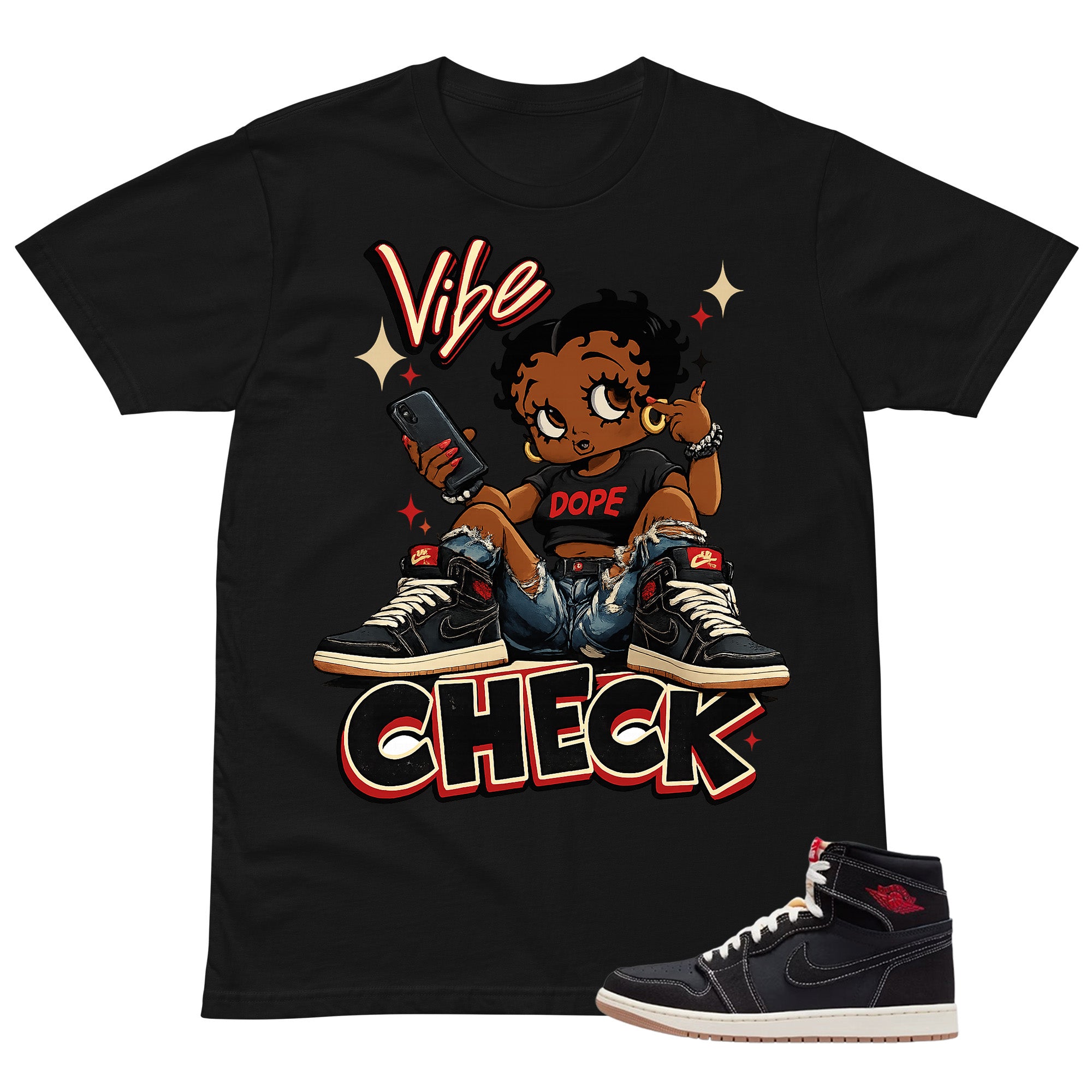 Vibe Check Shirt - Match Air Jordan 1 Flight Club