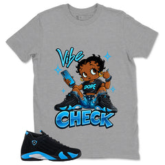 Vibe Check Shirt- Match Air Jordan 14 Black University Blue 2026