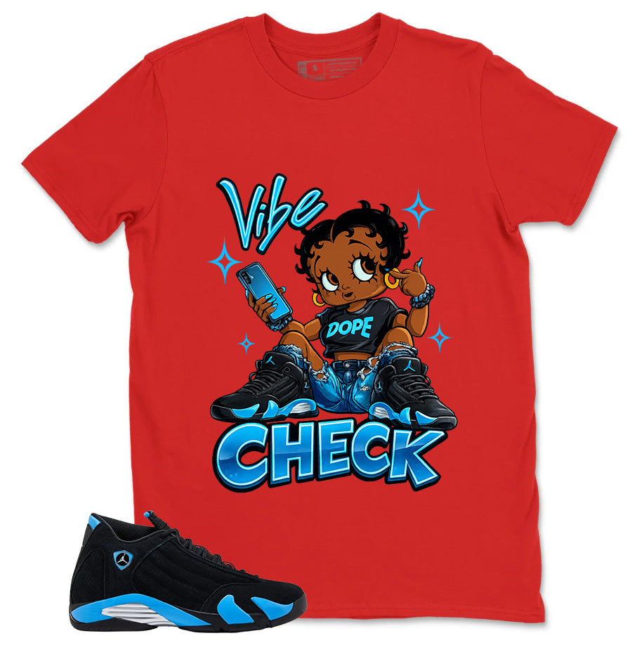 Vibe Check Shirt- Match Air Jordan 14 Black University Blue 2026