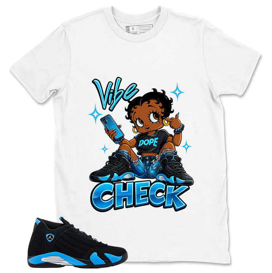 Vibe Check Shirt- Match Air Jordan 14 Black University Blue 2026