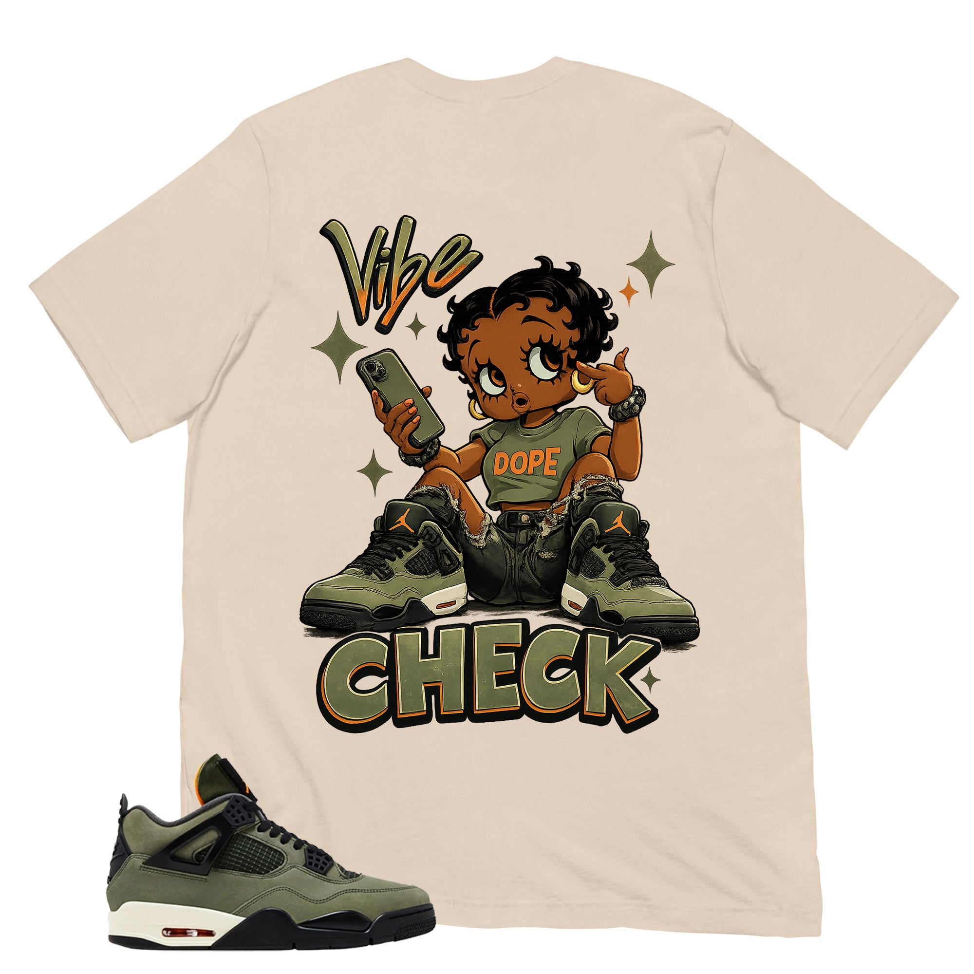 Vibe Check Shirt - Match  Air Jordan 4 Undefeated