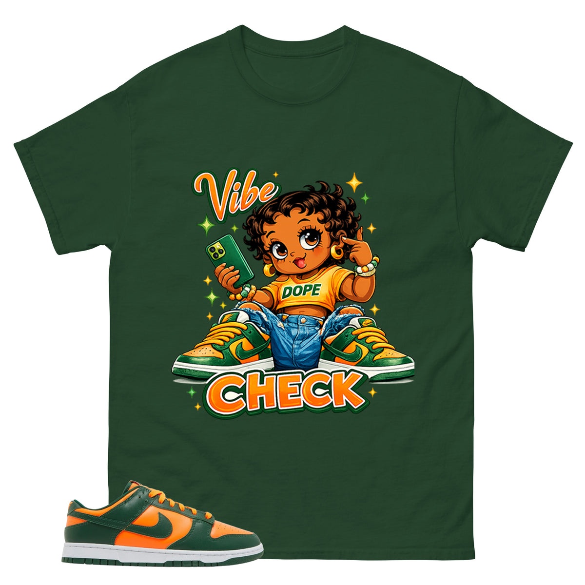 Vibe Check Shirt - Match Green Dunk Low Miami Hurricanes