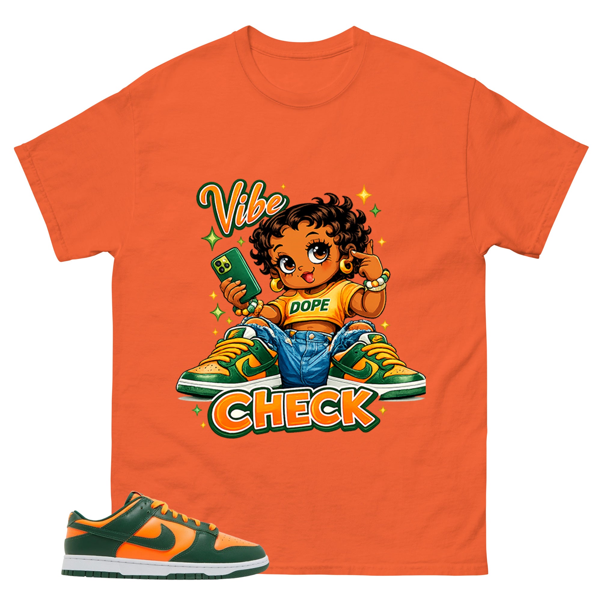 Vibe Check Shirt - Match Green Dunk Low Miami Hurricanes