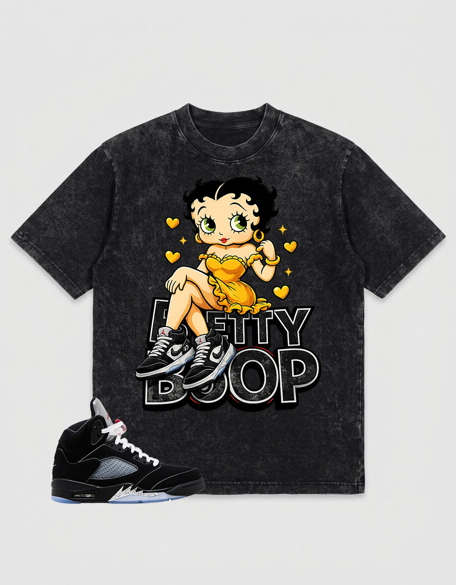 Washed T-shirt to Match Metallic Reimagined 5s - Betty Boop Graphic
