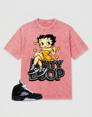 Washed T-shirt to Match Metallic Reimagined 5s - Betty Boop Graphic