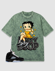 Washed T-shirt to Match Metallic Reimagined 5s - Betty Boop Graphic