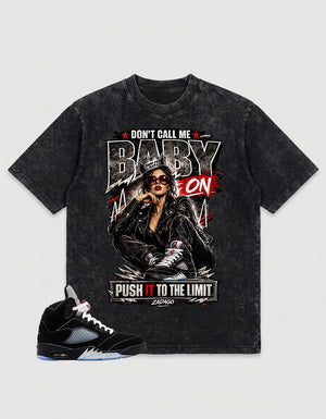 Washed T-shirt to Match Metallic Reimagined 5s - Don't Call Me Baby Graphic