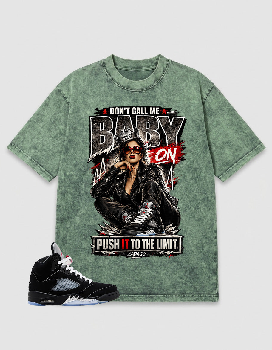 Washed T-shirt to Match Metallic Reimagined 5s - Don't Call Me Baby Graphic