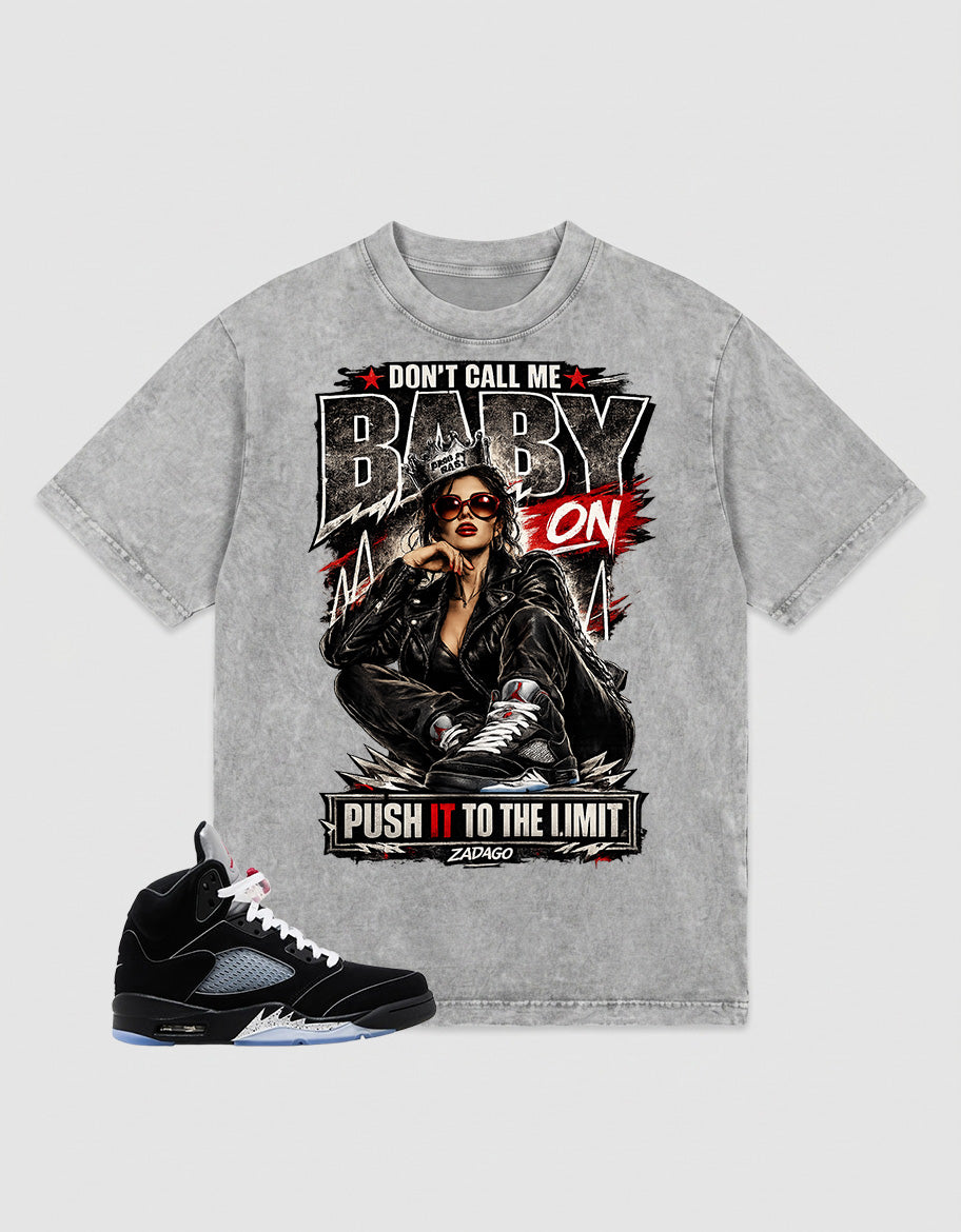 Washed T-shirt to Match Metallic Reimagined 5s - Don't Call Me Baby Graphic