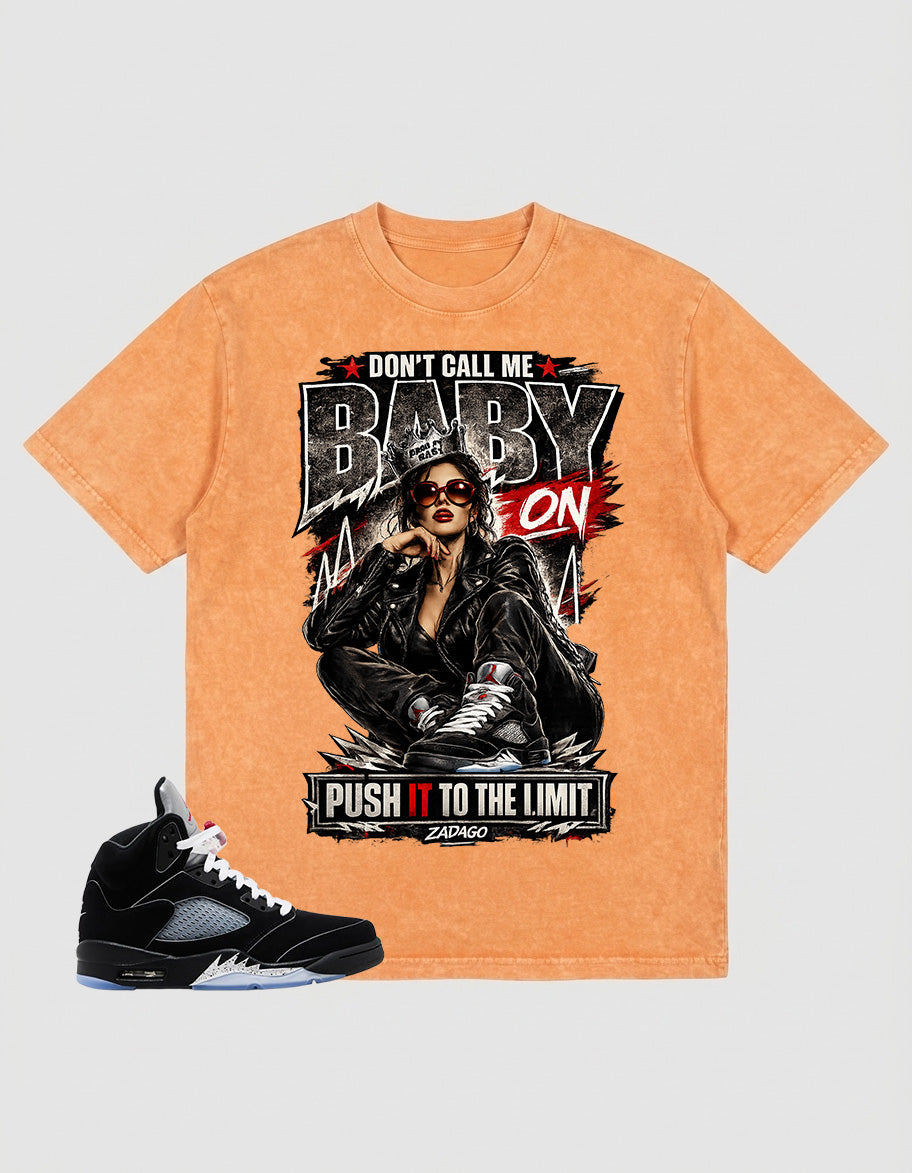 Washed T-shirt to Match Metallic Reimagined 5s - Don't Call Me Baby Graphic