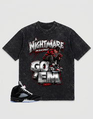 Washed T-shirt to Match Metallic Reimagined 5s - Nightmare On Elm Street Graphic