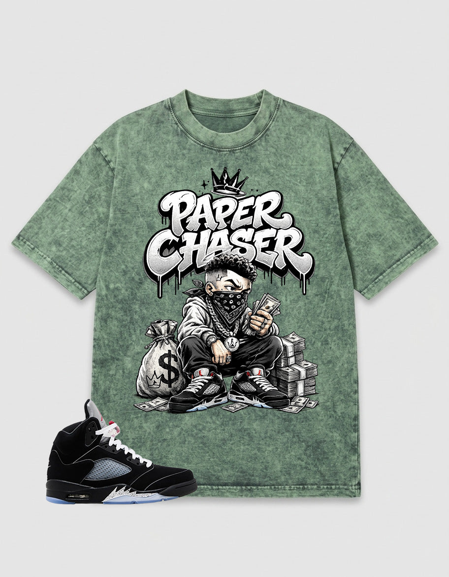 Washed T-shirt to Match Metallic Reimagined 5s - Paper Chaser Graphic