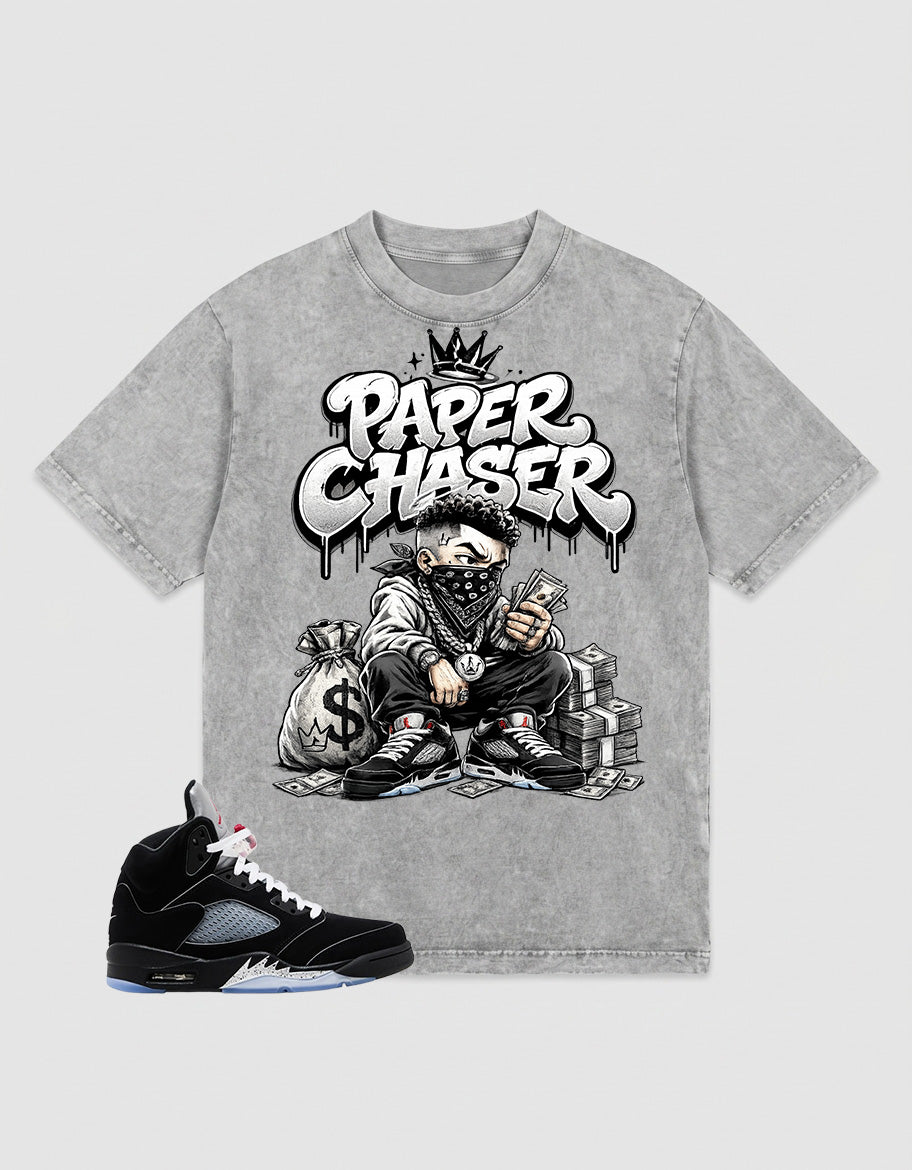 Washed T-shirt to Match Metallic Reimagined 5s - Paper Chaser Graphic