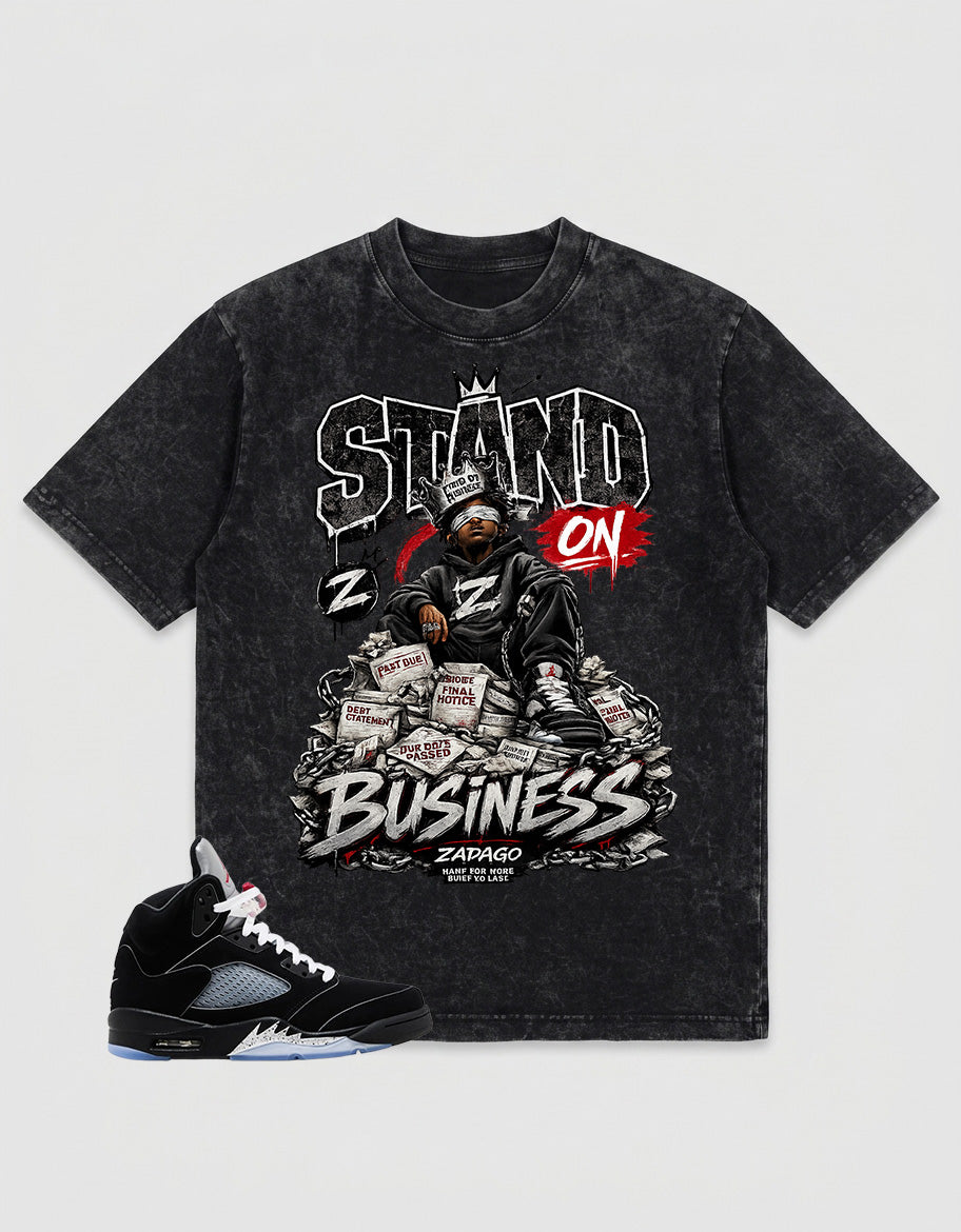 Washed T-shirt to Match Metallic Reimagined 5s - Stand On Business Graphic