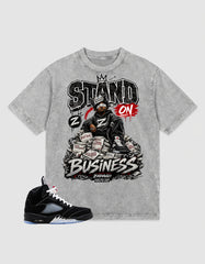 Washed T-shirt to Match Metallic Reimagined 5s - Stand On Business Graphic
