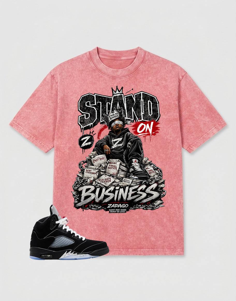 Washed T-shirt to Match Metallic Reimagined 5s - Stand On Business Graphic