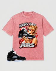 Washed T-shirt to Match Metallic Reimagined 5s - Kiss My Airs Graphic