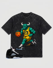 Washed T-shirt to Match Metallic Reimagined 5s - Raging Bull Graphic
