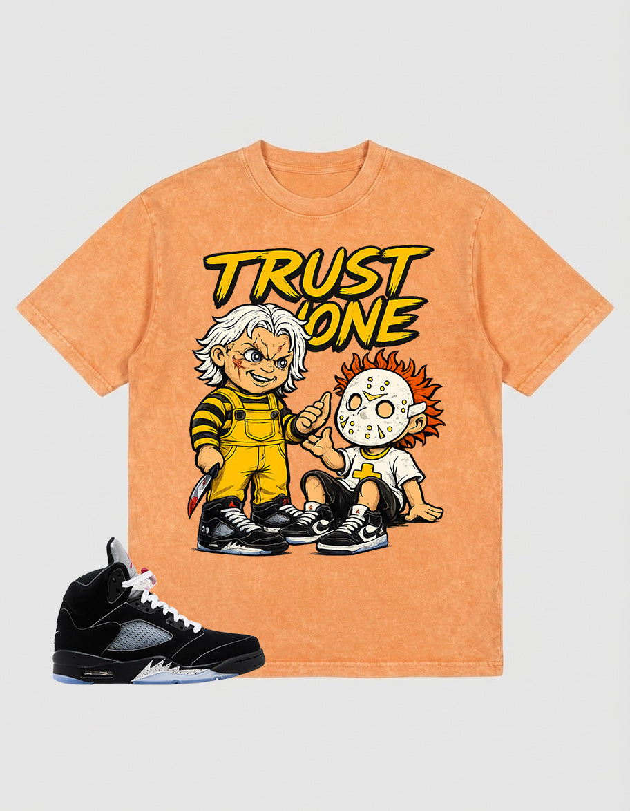 Washed T-shirt to Match Metallic Reimagined 5s - Trust None Graphic