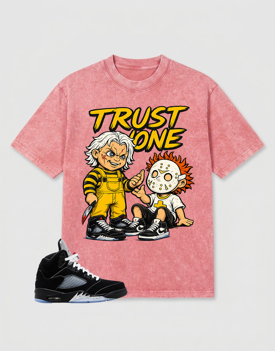 Washed T-shirt to Match Metallic Reimagined 5s - Trust None Graphic