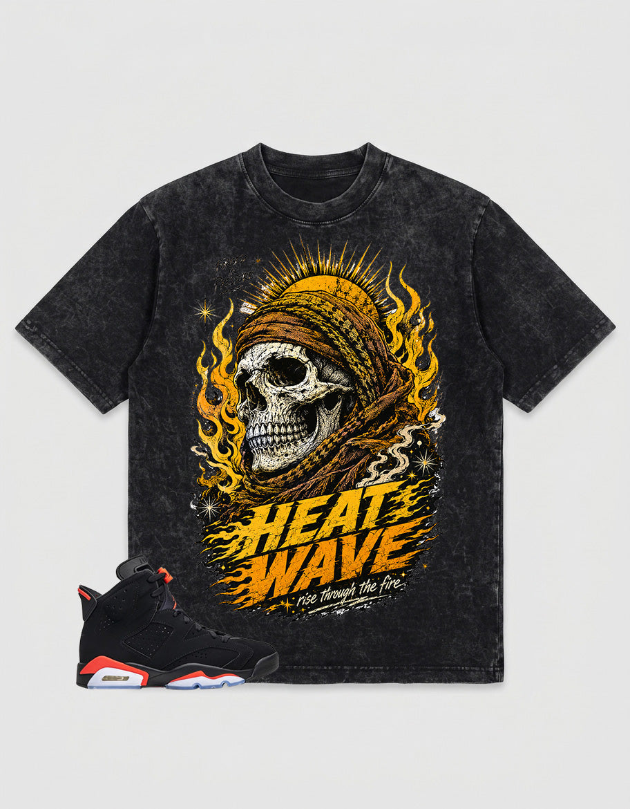 Washed T-shirt Heat Wave Skull | Zadago