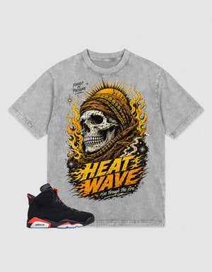 Washed T-shirt Heat Wave Skull | Zadago