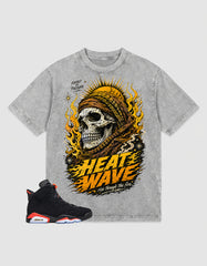 Washed T-shirt Heat Wave Skull | Zadago