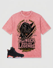 Washed T-shirt Hunger Builds Legends | Zadago